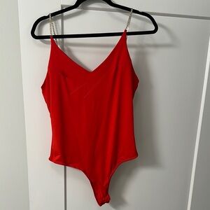 Charlotte Russe Red Bodysuit One Piece